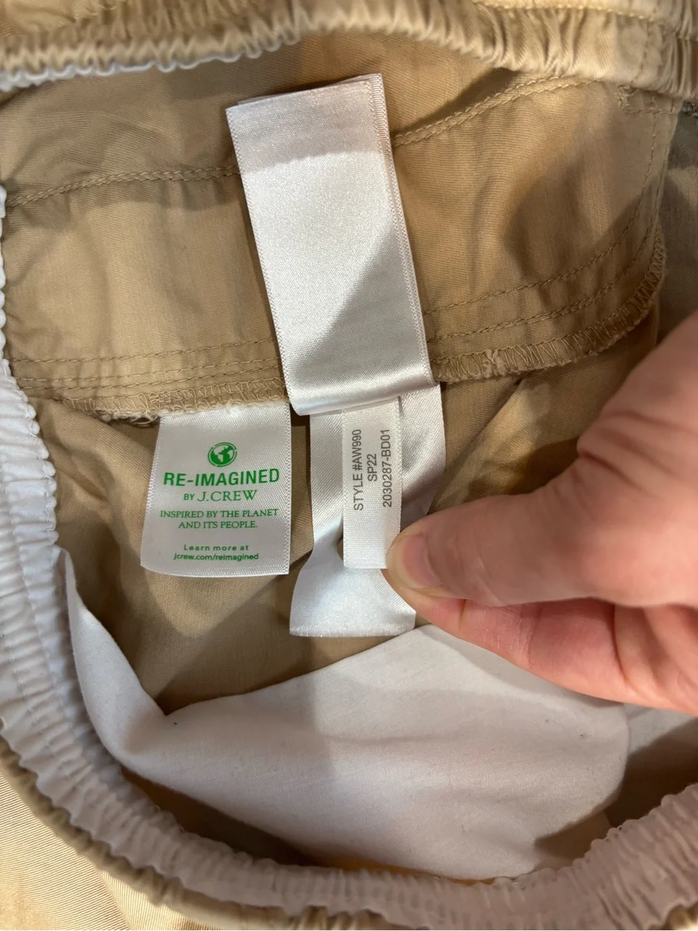 J. Crew Men's Khaki Elastic Waist Flat Front Shorts